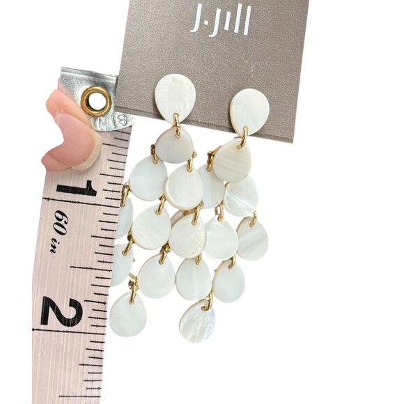 J. Jill Chandelier Earrings Ivory Seaside Oasis Shell Teardrop Dangle Bridal NWT - Picture 9 of 10